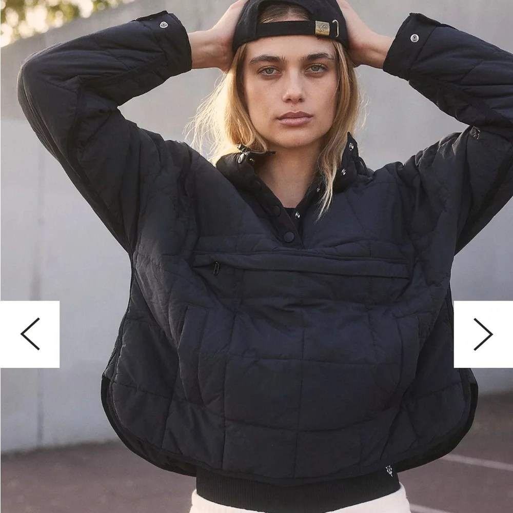 Free People Black Quilted Puffer Hoodie - Picture 2 of 7